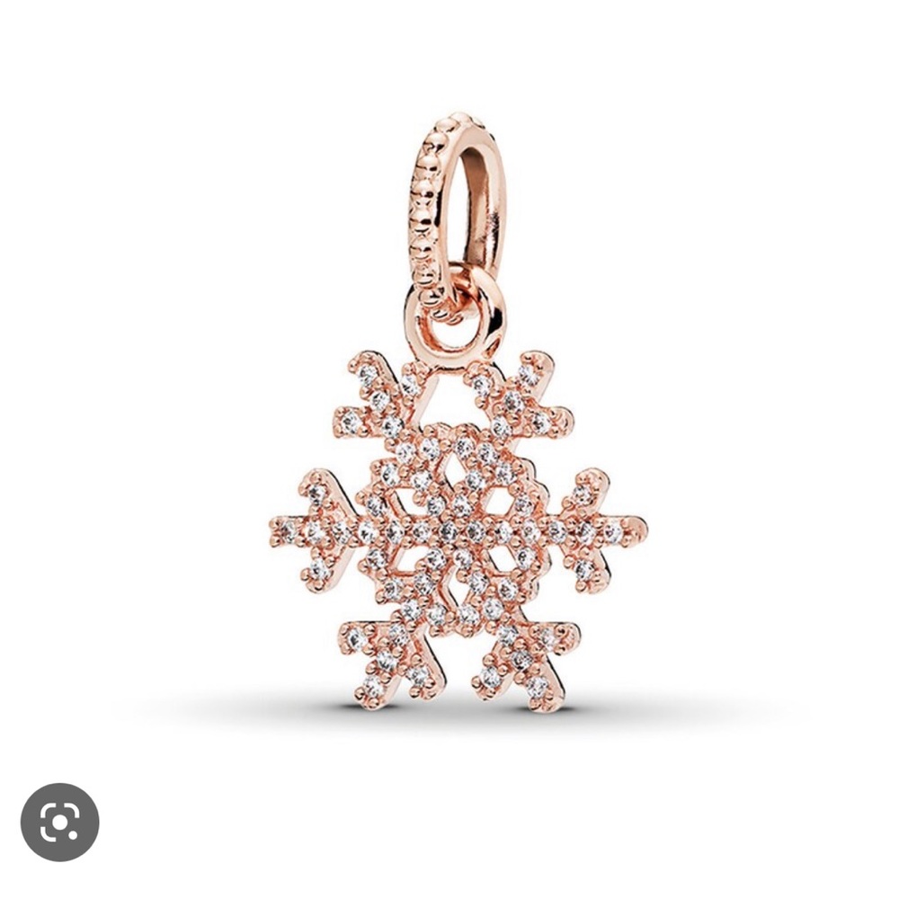 PANDORA ROSE GOLD SNOWFLAKE DANGLE CHARM